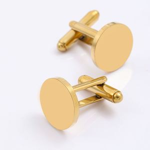 Mancuernillas de Acero Inoxidable Grabadas con Latón/Esmalte, Elegantes Juegos de Mancuernillas y Pasadores de Corbata para Padrinos de Boda y Novios - Product Image 2