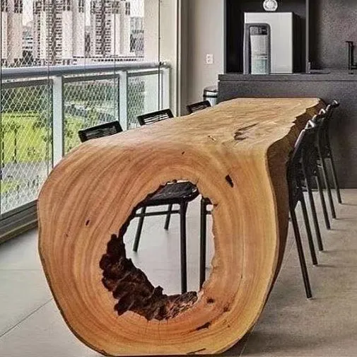 Нестандартный дизайн, Южная Америка, орех, естественная форма, столешница, деревянная плита, обеденный стол
