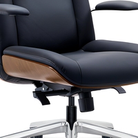 Chaise de bureau ergonomique en cuir véritable, siège pivotant moderne, réglage de la hauteur, chaise de direction confortable