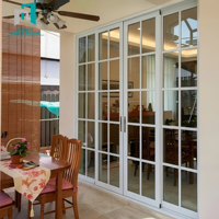 Porte patio coulissante en aluminium avec verre personnalisé, option verre teinté réfléchissant pour un contrôle efficace de la forte luminosité du soleil