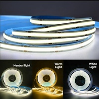 Vente en gros cob flexible auto-adhésif 12v 24V basse tension plafond armoire extérieur super lumineux intelligent LED bande lumineuse