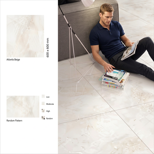 Bottochino Classico Light, Baldosas de Cerámica de Porcelana Brillante de 600x600 mm, Aspecto de Mármol Beige, 60x60 cm - Product Image 5