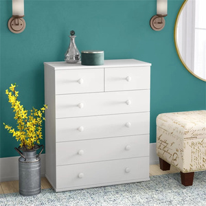 Mobile camera da letto bianco lucido alto turco 6 cassetti cassettiera sezionale stile americano soggiorno mobili di stoccaggio - Product Image 6