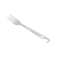 Ustensiles de camping OEM ODM, ensemble de couverts pliables en acier inoxydable 4 pièces avec crochet