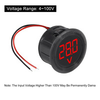 Monitor de batería de coche de 12V, voltímetro digital de CC de 4-100V, diseño compacto de 2 cables para mantenimiento de vehículos