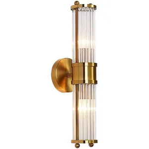 Glass Wall Light Fixture Indoor Antique Brass Bathroom Vanity Lights Beside Mirror Lighting Lamps