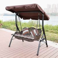 Fauteuil suspendu double en fer pour extérieur, chaise hamac en métal, panier suspendu pour cour avec coussins en tissu Oxford, balançoire à toit