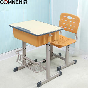 Bureau et chaise d'école en plastique réglables en hauteur modernes, meubles de bureau d'école pour élèves du primaire - Product Image 5