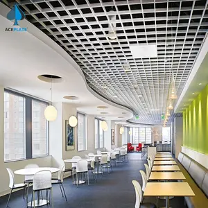 Aceplaat Waterdichte Wandpanelen Cn; Gua Plafondsysteem Aluminium Vierkant Winkelcentrum Modern Verlaagd Plafond Rooster Voor Restaurant 50X50Mm