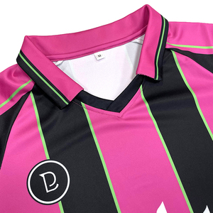 เสื้อฟุตบอลแนวสตรีทเสื้อเจอร์ซีย์พิมพ์ลายทางย้อนยุคระบายอากาศได้เทรนด์คลาสสิก - Product Image 3