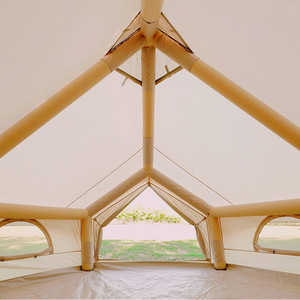 Alta calidad 4M doble puerta yurta tienda Oxford lona campana tienda 4-6 personas al aire libre Camping algodón campamento marquesina inflable - Product Image 2