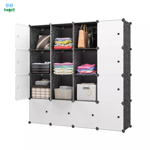 Bonne qualité Pp plastique pliable <span class=keywords><strong>pas</strong></span> <span class=keywords><strong>cher</strong></span> bébé 12 Cubes avec jolis autocollants Portable en plastique enfants placard armoire - Product Image 6