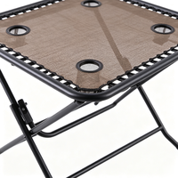 Table pliante légère et durable de haute qualité, respirante, en maille, avec porte-gobelets pour l'extérieur