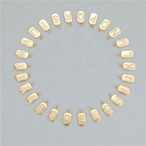 จี้ห้อยตัวอักษร A-Z แบบกันน้ำสั่งทำได้ตามต้องการ ชุบทอง 14k สไตล์โกธิค  จี้ห้อยตัวอักษร DIY - Product Image 2