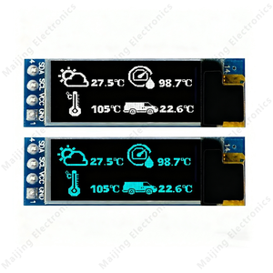 Maijing Shenzhen โมดูลการแสดงสินค้าอิเล็กทรอนิกส์0.91นิ้ว <span class=keywords><strong>I2C</strong></span> <span class=keywords><strong>OLED</strong></span> ขนาด128x32 4-PIN <span class=keywords><strong>SSD1306</strong></span>อี-กระดาษพร้อม38x12mm ติดตั้งผ่านรู - Product Image 5