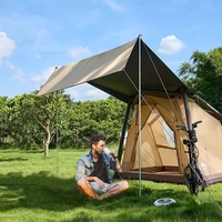 Tente gonflable de camping individuelle pour l'extérieur, installation rapide automatique avec auvent étendu, abri de protection solaire
