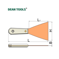 Couteau à mastic anti-étincelles 75 mm, outil de lissage de qualité industrielle avec manche en bois pour l'entretien des bâtiments DEAN TOOLS