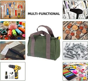 Sac de rangement pour outils en toile robuste, sac à main de grande capacité, organisateur d'outils multifonction, sac fourre-tout pour ranger les clés et les pinces - Product Image 5