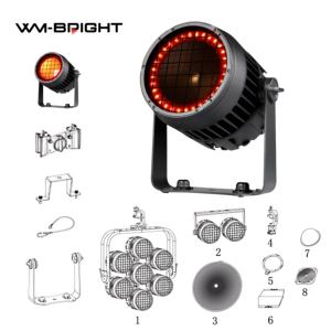 Projecteur de scène LED RGBALC 350W Slim Par IP65 à raccordement infini DMX <span class=keywords><strong>55</strong></span>, angle de faisceau, en aluminium moulé, CRI 92+, 1800-8500K - Product Image 1
