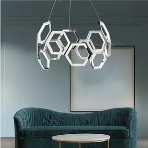 后现代新型简约六角形创意设计师家居装饰客厅吊灯照明
