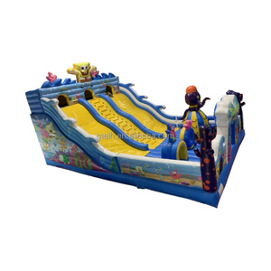 Popular Brincolín Inflable Grande para Exteriores, Ciudad de Diversión con Tobogán, <span class=keywords><strong>Bob</strong></span> 11x7x6.7m, Capacidad para 20 Personas, Fácil de Instalar, en Venta - Product Image 1
