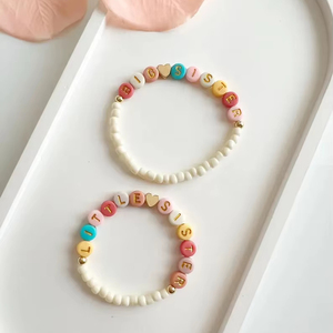 <span class=keywords><strong>Bracelet</strong></span> personnalisé de perles de rocaille Big Sister, <span class=keywords><strong>bracelet</strong></span> coloré pour enfant, bijoux pour nouveau cadeau de bébé - Product Image 2
