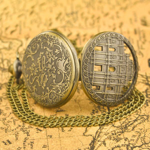 <span class=keywords><strong>Montre</strong></span> de poche vintage en bronze avec collier, motif des ruines de la cathédrale de Saint-<span class=keywords><strong>Paul</strong></span> de Chine, boîtier en quartz, 4 cm, cadeau universel pour hommes, femmes et étudiants - Product Image 4