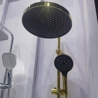 Colonne de douche noire de qualité supérieure en acier inoxydable surpuissante avec douchette séparée et jet pluie pour hôtels