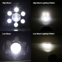 Phares LED ronds de 7 pouces, faisceau haut/bas/position, blanc 6500K, DRL ambre, indice de protection IP68, 3315 lumens, nouvelle version pour tout-terrain