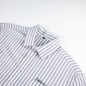 Camisa de manga larga a rayas DTG de algodón 100% con logotipo personalizado <span class=keywords><strong>para</strong></span> hombre, <span class=keywords><strong>camisas</strong></span> informales <span class=keywords><strong>bordadas</strong></span> con estampado cuadrado y cuello cuadrado <span class=keywords><strong>para</strong></span> hombre - Product Image 3