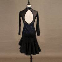 Robe de danse latine sans dos 2026 pour femme adulte, tenue de compétition et de spectacle, costume de scène pour Jive, Rumba, Cha-Cha