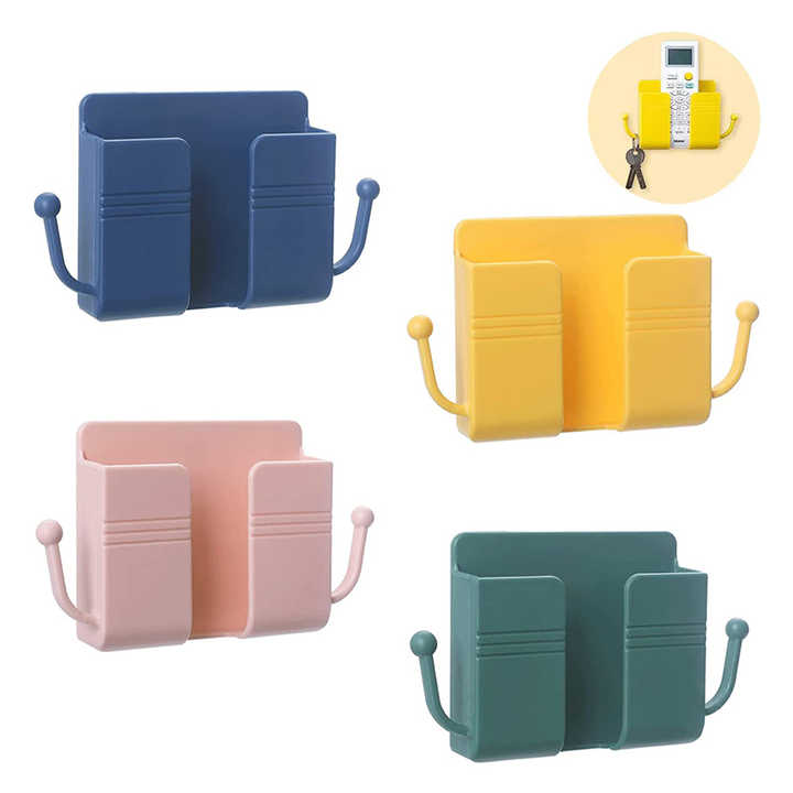 Wall Mounted Phone Holder Organizer Storage Box Remote Control - TikTok Shop Philippines