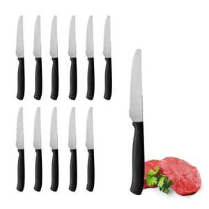Coltelli da Bistecca in Acciaio Inossidabile 21 Cm Lama Seghettata Punta Arrotondata Made in Italy - Product Image 6