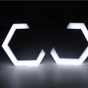 Anneaux lumineux ADT en coton blanc et jaune, anneaux LED hexagonaux pour phares, feux de signalisation à changement de couleur - Product Image 4