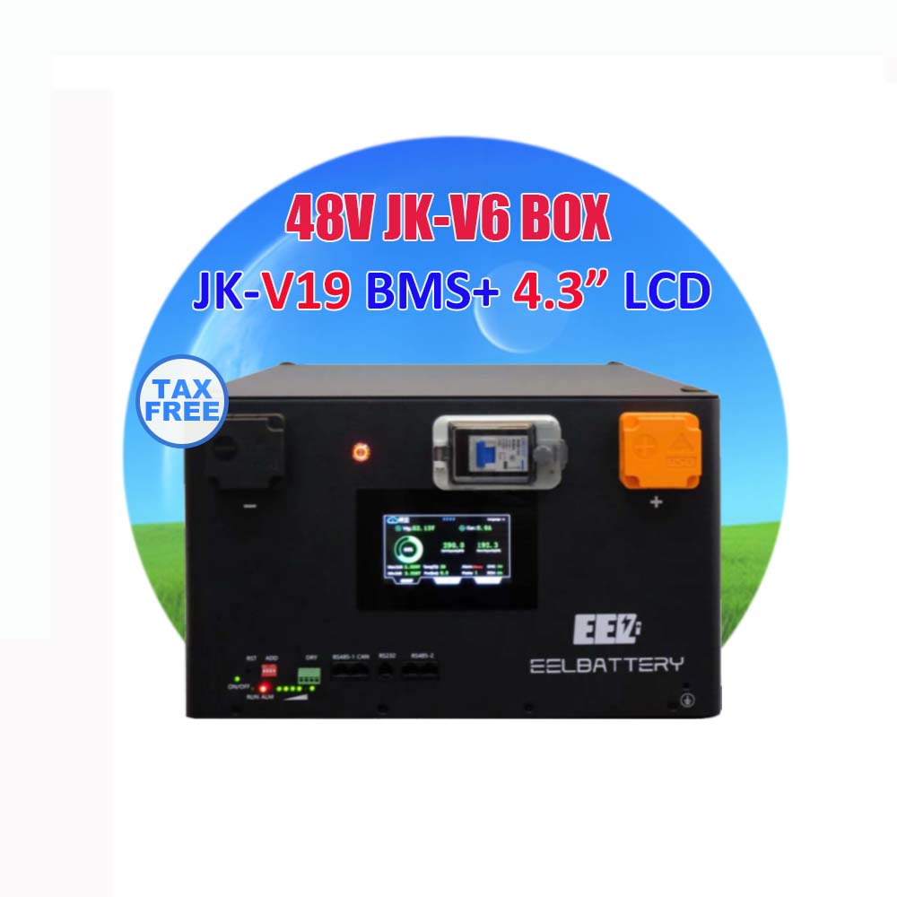 Набор EEL DIY V6 48 В 51,2 В 15 кВтч для LiFePO4 аккумуляторной батареи JK V19 инвертор BMS 4,3 дюймов ЖК-выключатель + плавкий металлический пустой ящик
