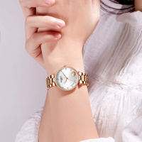 Reloj de Cuarzo Ronda Elegante y Exquisito de Acero Inoxidable de Lujo Personalizado OEM para Mujer, Relojes Casuales Sencillos para Chicas