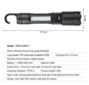 Competetitive giá xách tay mini Đèn pin cửa sổ Breaker COB Side ánh sáng đèn pin Torch USB Sạc đèn pin - Product Image 5