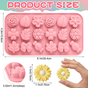 Molde de Silicona con Forma de Flor de 18 Cavidades, Molde de Silicona para Chocolate, Repostería, Decoración de Pasteles y Dulces, Grado Alimenticio - Product Image 3