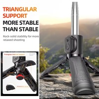 Mini trépied à selfie en acier inoxydable TT22 avec télécommande sans fil, rotation à 360° pour iPhone, téléphone Android, voyage, randonnée
