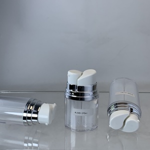 Bouteille vide en PETG à pompe double chambre pour huile visage, 30, 10, 20 ml – Flacons airless doubles pour sérum et lotion - Product Image 2