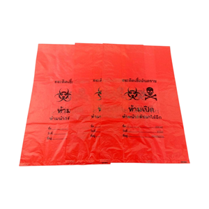 Sac à déchets médicaux sur rouleau, sac à déchets infectieux à risque biologique, taille 14 pouces, personnalisable, HDPE jetable rouge avec cordon en PP pour hôpital - Product Image 5