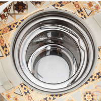 Bouilloire à café de luxe en acier inoxydable de style arabe, décoration Ramadan, motif géométrique émaillé, poignée en bois, théière