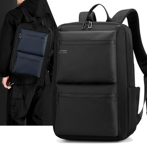 Sac à dos WePower pour homme, grande capacité 36-55L, sac de voyage d'affaires pour ordinateur portable avec poche intérieure zippée, couleur unie noir gris foncé - Product Image 1