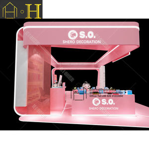 Centro comercial <span class=keywords><strong>de</strong></span> madera Rosa encantadora chica joven maquillaje cosméticos quiosco exhibición cosmética muebles - Product Image 3