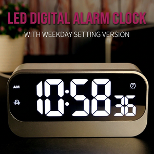 Digital <b>LED</b> Alarm <b>Clock</b> Large Display Desk <b>Clock</b> With Backlight Snooze Timer for Bedroom Office - Product Image 3