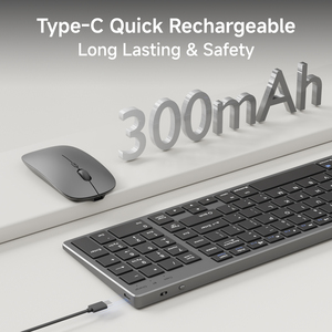 EWEADN k936 siêu mỏng RGB Backlit Bàn phím không dây và chuột thiết lập chế độ kép 2.4G có thể sạc lại thiết kế nhỏ gọn cho văn phòng sử dụng - Product Image 4