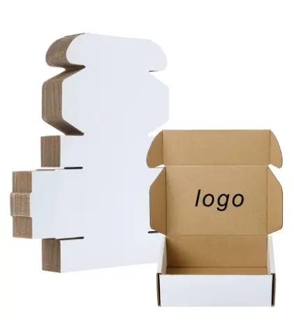 Individuelles ausgefallenes Design Logodruck luxuriöse flache Box aus Wellpappe faltbares Kraftpapier bester Preis Verpackung Versand Postfach