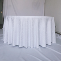 Nappe Ronde Jacquard en Polyester de 84 Pouces, Écologique, Durable, Douce et Fluide pour Mariages, Anniversaires, Banquets et Événements (Vente en Gros)