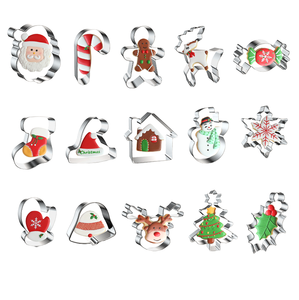 Molde personalizado do cortador do biscoito do aço inoxidável do estilo do Natal para o cozimento do feriado para sanduíches de Fondant-direto do fabricante - Product Image 1