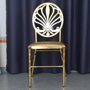 Hot Sale Resin Gold Chiavari Dining Chair Plastic Sillas Wedding Chairs for Hotel